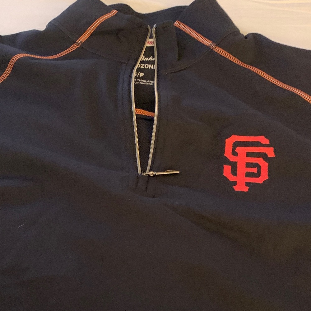 Tommy Bahama Black and Red Zip-Up Sweater